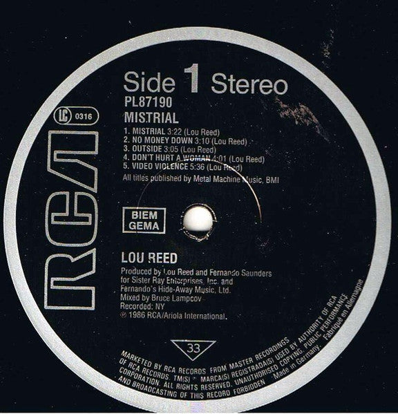 Lou Reed: Mistral