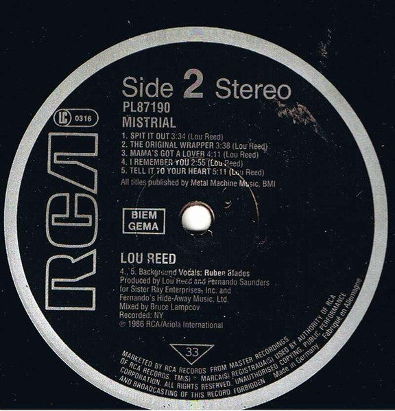 Lou Reed: Mistral