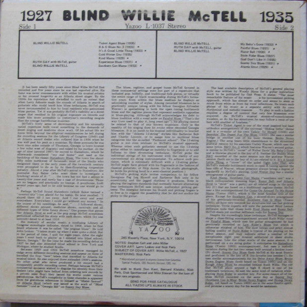 Blind Willie McTell: 1927 - 1935