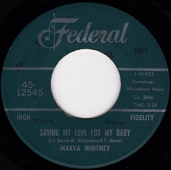 Marva Whitney ‎– Your Love Was Good For Me / Saving My Love For My Baby