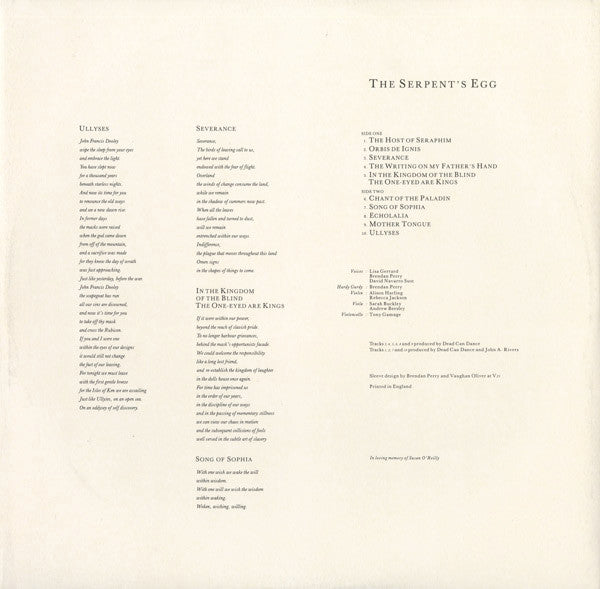 Dead can Dance : The Serpents Egg