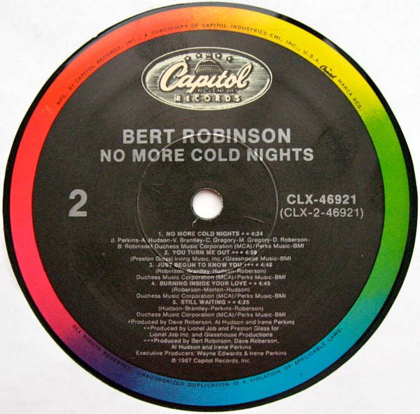 Bert Robinson – No More Cold Nights