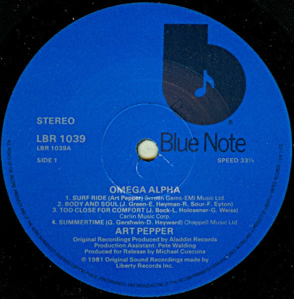 Art Pepper : Alpha Omega