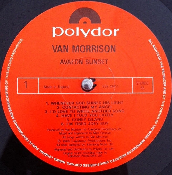 Van Morrison : Avalon Sunset