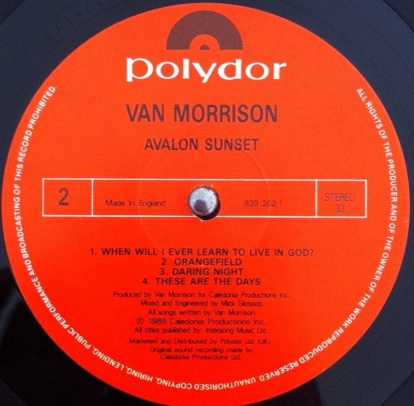 Van Morrison : Avalon Sunset