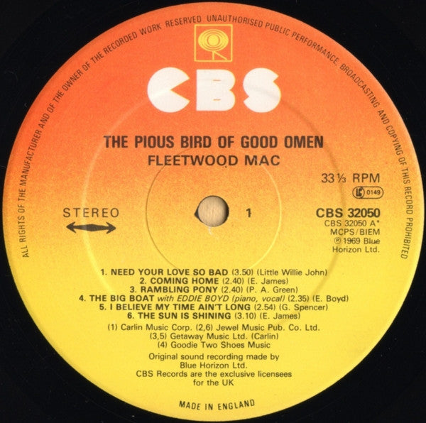 Fleetwood Mac : The Pious bird of good omen