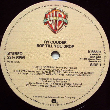 Ry Cooder : Bop til you drop