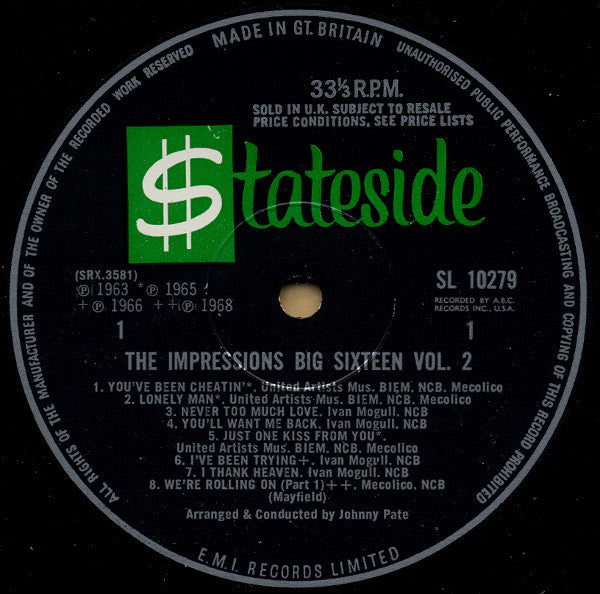 The Impressions : Big Sixteen