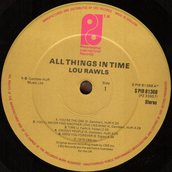Lou Rawls : All things in time