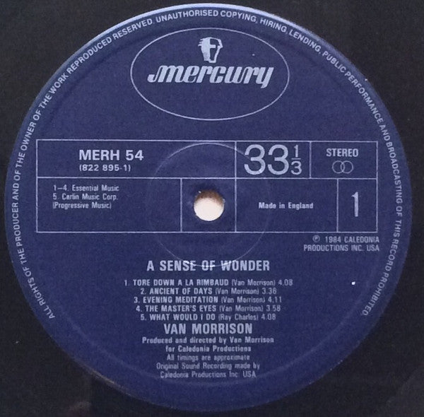 Van Morrison : A sense of wonder