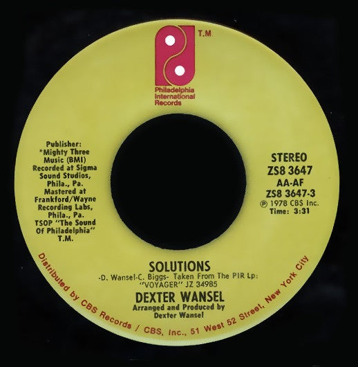 Dexter Wansel : Solutions
