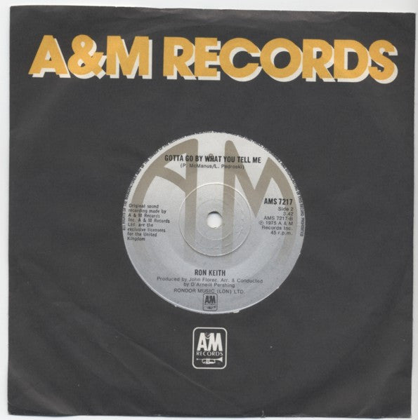 Ron Keith : Party Music/ Gotta go by what you tell me