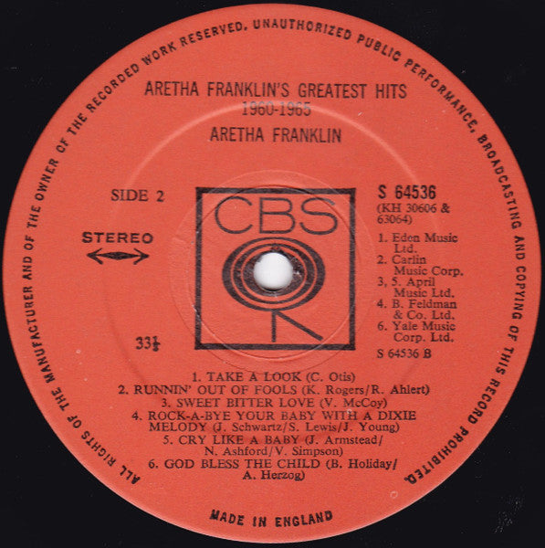 Aretha Franklin : Greatest Hits