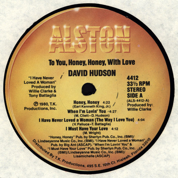 David Hudson: To You Honey Honey with love