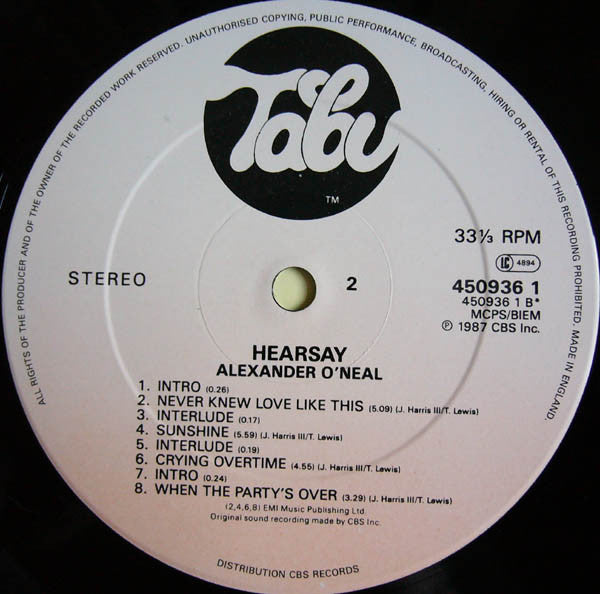 Alexander O'Neal : Hearsay