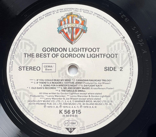 Gordon Lightfoot : The Best of Gordon Lightfoot