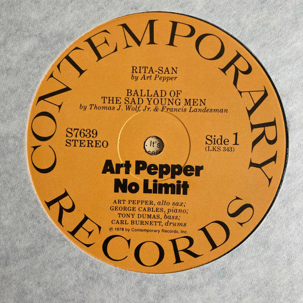 Art Pepper : No Limit