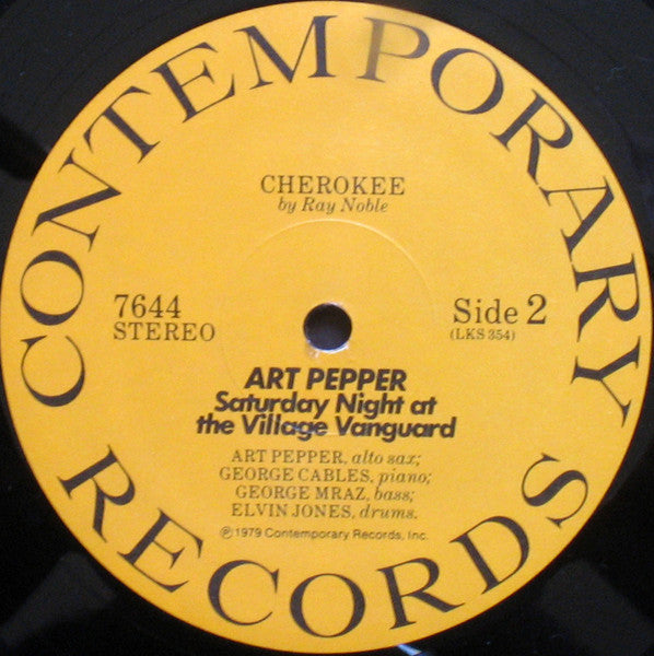 Art Pepper : Saturday night Live at the village vanguard