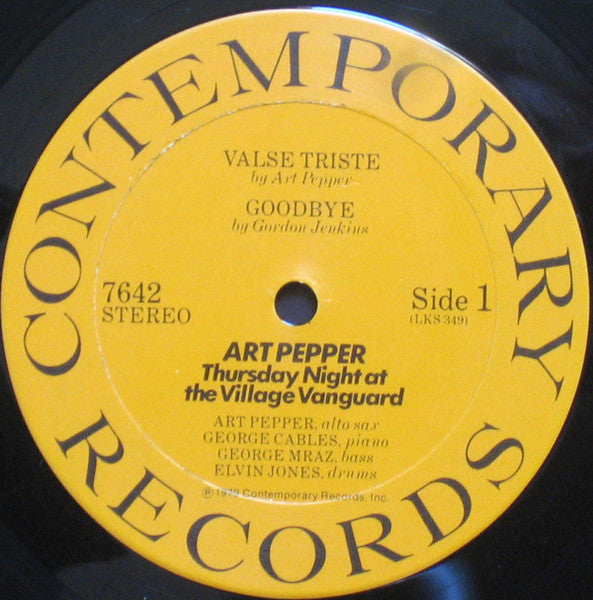 Art Pepper : Thursday night at the village vanguard