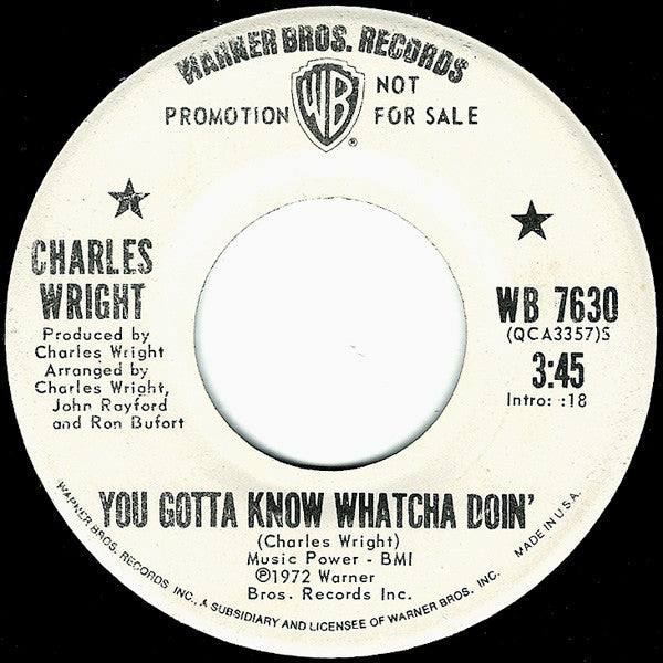 Charles Wright – You Gotta Know Whatcha Doin'