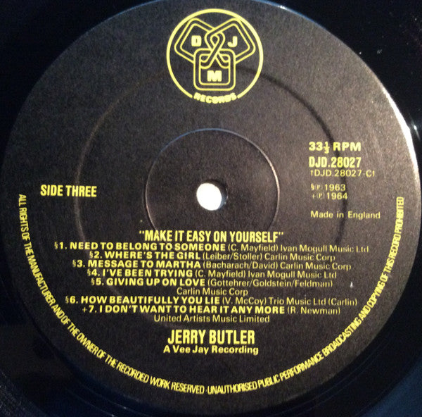 Jerry Butler : Make it easy on yourself