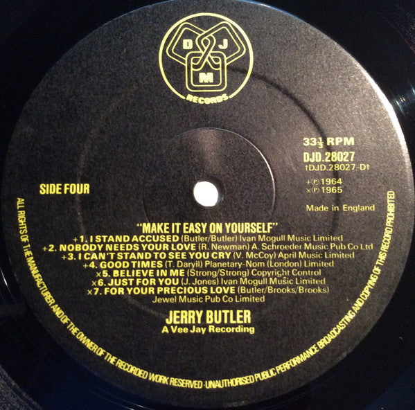 Jerry Butler : Make it easy on yourself