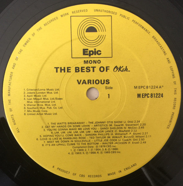Various ‎– The Best Of Okeh