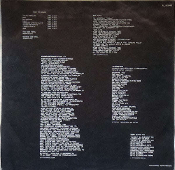 David Bowie : Young Anericans