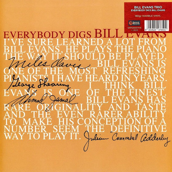 Bill Evans Trio : Everybody Digs Bill Evans
