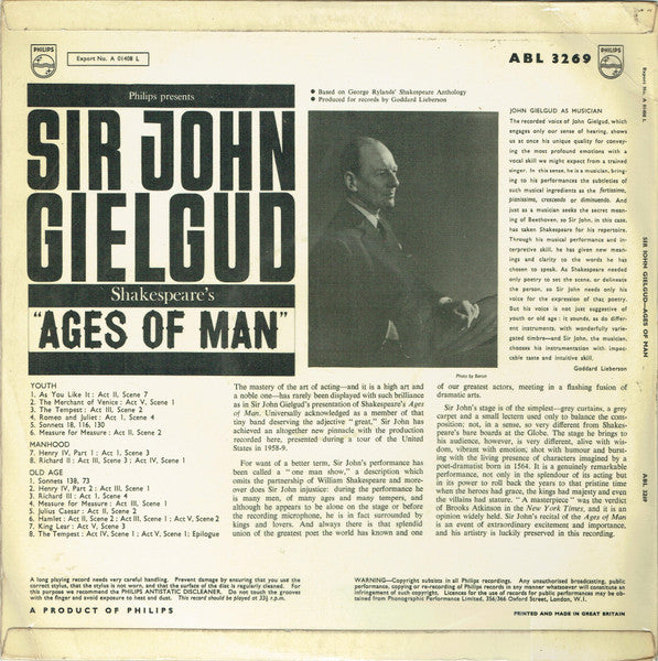 Sir John Gielguid : Ages of man