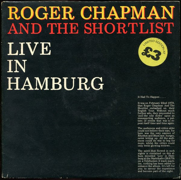 Roger Chapman : Live in Hamburg
