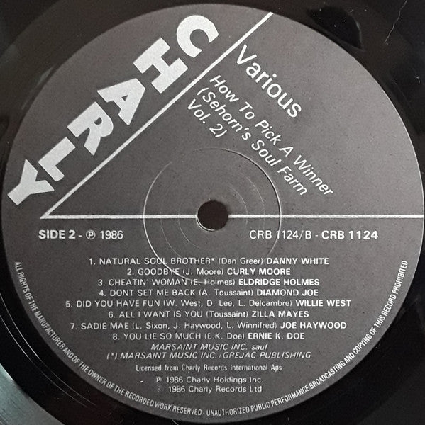 Various ‎– How To Pick A Winner (Sehorn's Soul Farm Vol. 2)