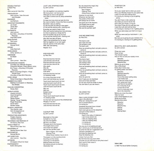John Lennon ; Yoko Ono – Double Fantasy