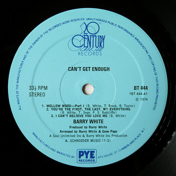 Barry White : Can't get enough