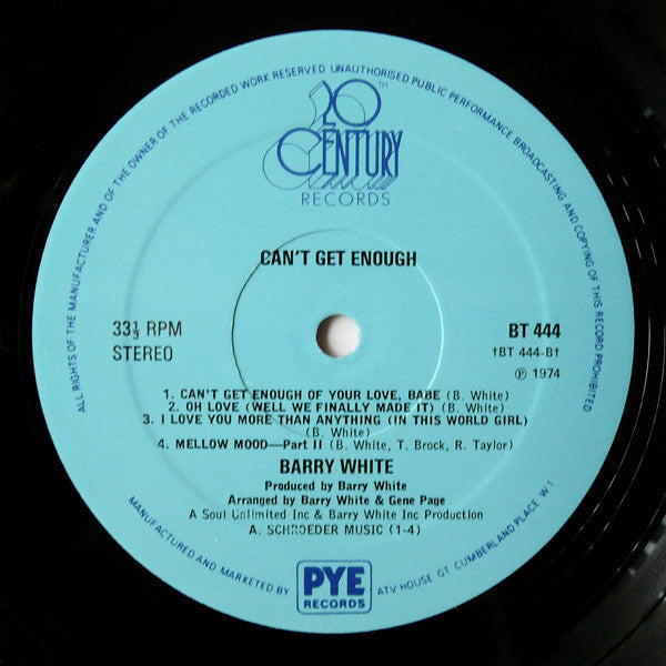 Barry White : Can't get enough