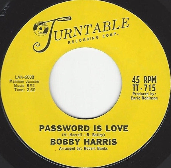 Bobby Harris : That's when I'll stop loving you