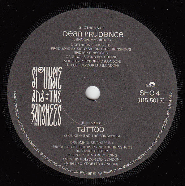 Siouxsie and the Banshees : Dear Prudence