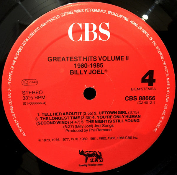 Billy Joel : Greatest Hits Volume 1 and 2