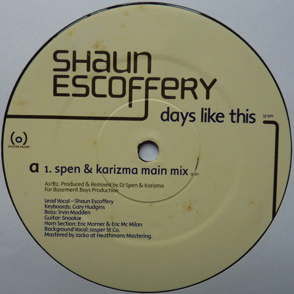 Shaun Escoffery : Days like this