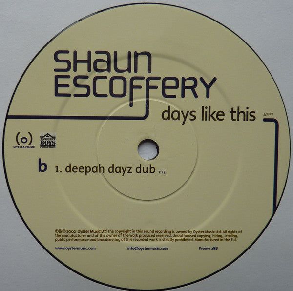 Shaun Escoffery : Days like this