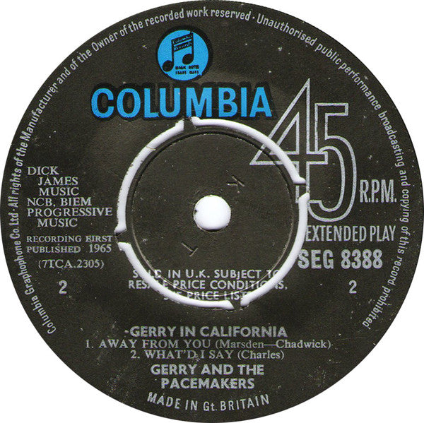 Gerry and the pacemakers : Gerry in california