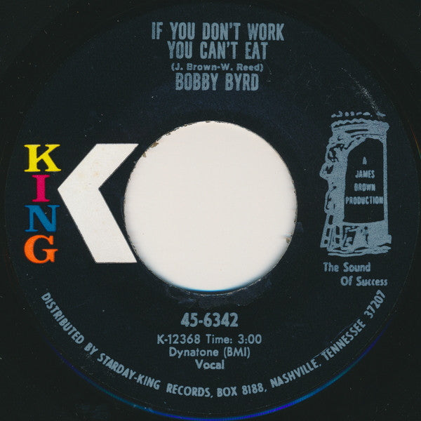 Bobby Byrd: If you don't work you don't eat