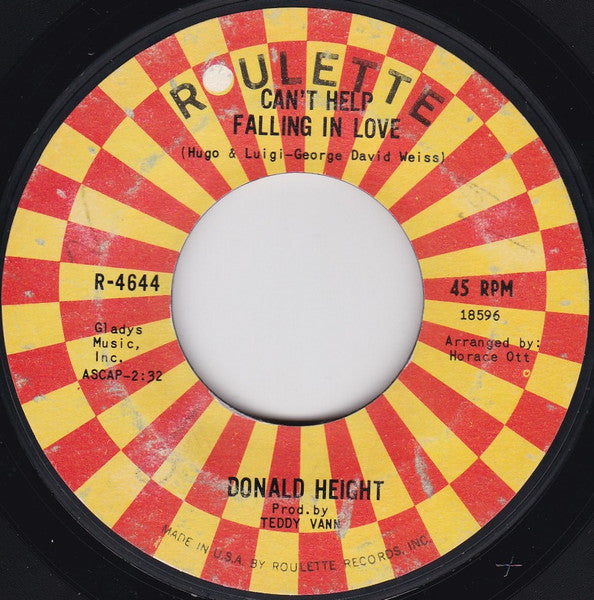 Donald Height : Can't help falling in love