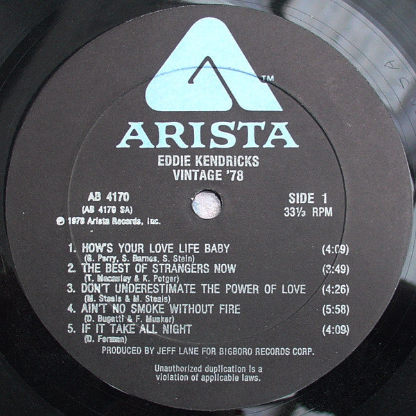Eddie Kendricks : Vintage 78