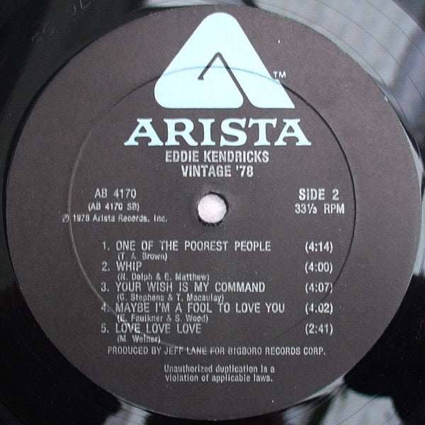 Eddie Kendricks : Vintage 78