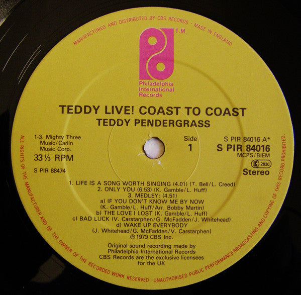 Teddy Pendergrass : Live Coast to Coast