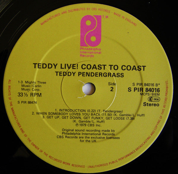 Teddy Pendergrass : Live Coast to Coast