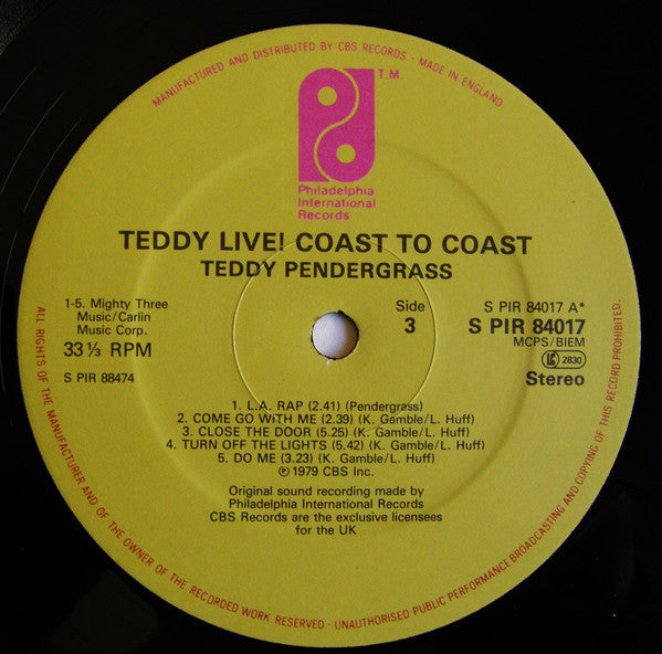 Teddy Pendergrass : Live Coast to Coast