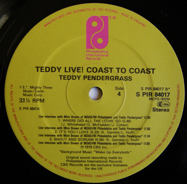 Teddy Pendergrass : Live Coast to Coast