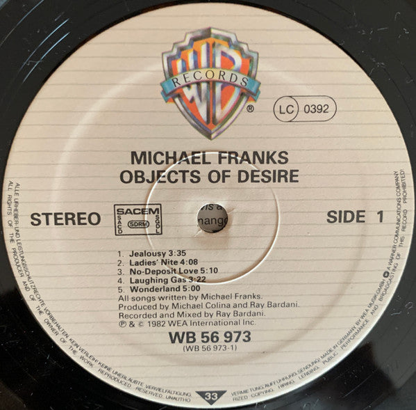 Michael Franks : Objects of desire